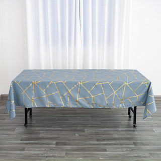 Elevate Your Table Setting with the Dusty Blue Geometric Pattern Tablecloth