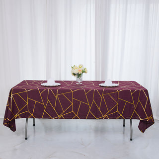 Elegant Burgundy Rectangle Polyester Tablecloth