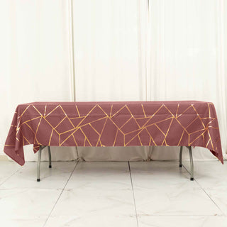 Add a Touch of Elegance to Your Event with the Cinnamon Rose Polyester Seamless Rectangle Tablecloth