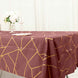60x102inch Cinnamon Rose Polyester Rectangle Tablecloth With Gold Foil Geometric Pattern