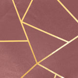 60x102inch Cinnamon Rose Polyester Rectangle Tablecloth With Gold Foil Geometric Pattern#whtbkgd