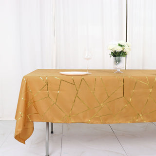 Dazzle Your Guests with the Gold Foil Geometric Pattern Tablecloth