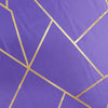 60Inchx102Inch Purple Rectangle Polyester Tablecloth With Gold Foil Geometric Pattern#whtbkgd