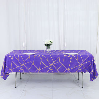 Elegant Purple Rectangle Polyester Tablecloth