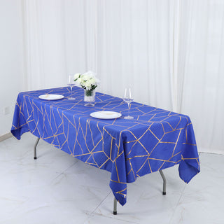 Create a Modern and Chic Atmosphere with the Royal Blue Rectangle Polyester Tablecloth