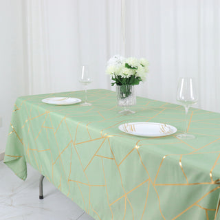 Dazzle Your Guests with the Sage Green Seamless Rectangle Polyester Tablecloth
