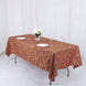 Terracotta (Rust) Seamless Rectangle Polyester Tablecloth Gold Foil Geometric Pattern 60x102inch