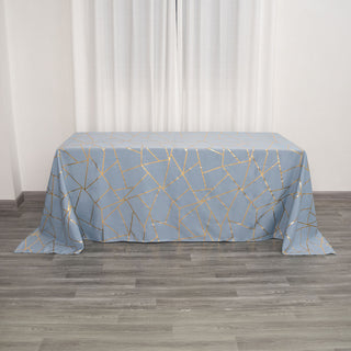 Elevate Your Event Decor with the 90"x132" Dusty Blue Seamless Rectangle Polyester Tablecloth