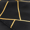 90inch x 132inch Black Rectangle Polyester Tablecloth With Gold Foil Geometric Pattern#whtbkgd