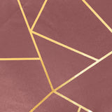 90x132inch Cinnamon Rose Rectangle Polyester Tablecloth With Gold Foil Geometric Pattern#whtbkgd