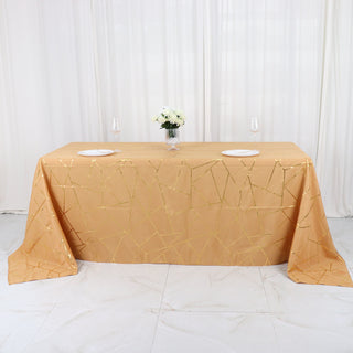 Add Glamour to Your Event with the Gold Rectangle Polyester Tablecloth
