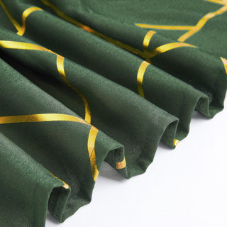 Create a Captivating Table Setting with the Hunter Emerald Green Polyester Tablecloth