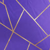 90Inchx132Inch Purple Rectangle Polyester Tablecloth With Gold Foil Geometric Pattern#whtbkgd