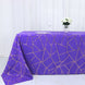 90Inchx132Inch Purple Rectangle Polyester Tablecloth With Gold Foil Geometric Pattern
