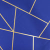 90Inchx132Inch Royal Blue Rectangle Polyester Tablecloth With Gold Foil Geometric Pattern#whtbkgd