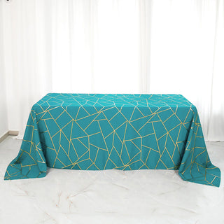 Add a Touch of Elegance with Teal Rectangle Polyester Tablecloth