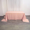 90inch x 156inch Dusty Rose Rectangle Polyester Tablecloth With Gold Foil Geometric Pattern