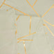 90inch x 156inch Beige Rectangle Polyester Tablecloth With Gold Foil Geometric Pattern