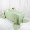 90x156inch Sage Green Rectangle Polyester Tablecloth With Gold Foil Geometric Pattern
