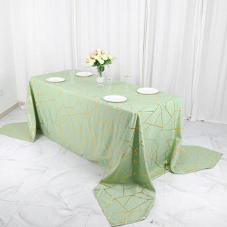 Make a Statement with the Sage Green Seamless Rectangle Tablecloth