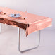 40x90 inch Rose Gold Metallic Foil Rectangle Tablecloth, Disposable Table Cover -Blush
