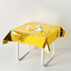 Gold Metallic Foil Square Tablecloth, Disposable Table Cover