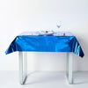 Royal Blue Metallic Foil Square Tablecloth, Disposable Table Cover