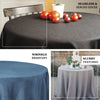 108" Dusty Blue Linen Round Tablecloth | Slubby Textured Wrinkle Resistant Tablecloth
