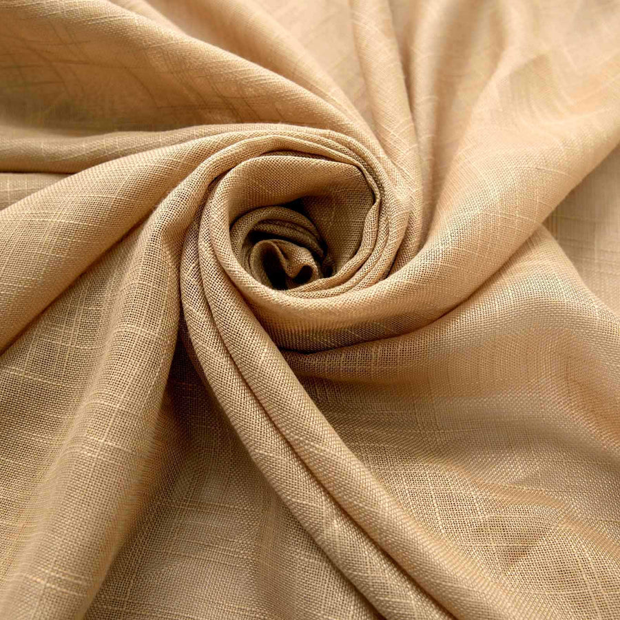 108" Natural Linen Round Tablecloth | Slubby Textured Wrinkle Resistant Tablecloth#whtbkgd