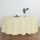 120 Ivory Linen Round Tablecloth | Slubby Textured Wrinkle Resistant Tablecloth