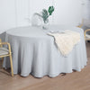 120" Silver Linen Round Tablecloth, Slubby Textured Wrinkle Resistant Tablecloth