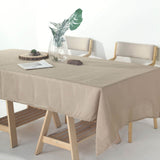 60x102 Taupe Linen Rectangle Tablecloth | Slubby Textured Wrinkle Resistant Tablecloth
