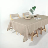 60x102 Taupe Linen Rectangle Tablecloth | Slubby Textured Wrinkle Resistant Tablecloth