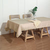 60x102 Beige Linen Rectangular Tablecloth | Slubby Textured Wrinkle Resistant Tablecloth