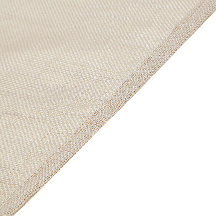 60x102 Beige Linen Rectangular Tablecloth | Slubby Textured Wrinkle Resistant Tablecloth