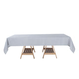 60x102 Silver Linen Rectangular Tablecloth | Slubby Textured Wrinkle Resistant Tablecloth