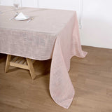 Linen Rectangular Tablecloth, Slubby Textured Wrinkle Resistant Tablecloth - Blush | Rose Gold