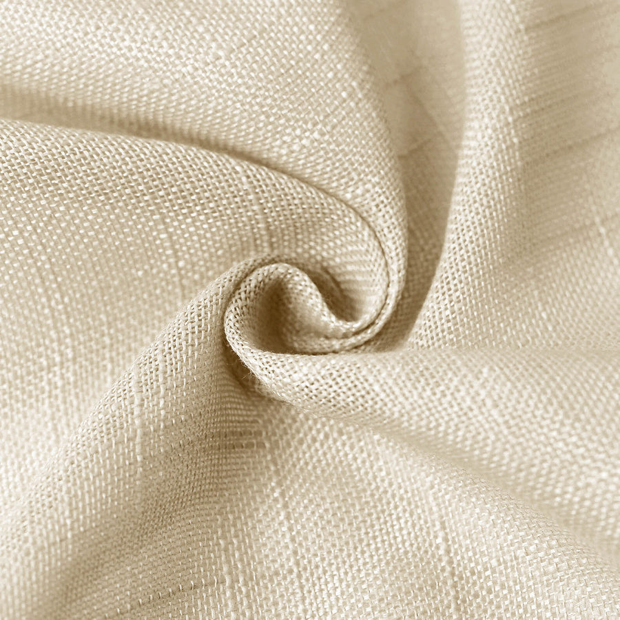 60"x126" Beige Rectangular Tablecloth, Linen Table Cloth With Slubby Textured, Wrinkle Resistant#whtbkgd