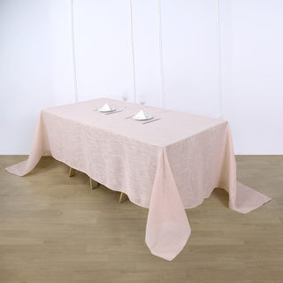 Elegant Blush Linen Tablecloth for Stunning Tablescapes