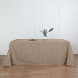 90inch x 132inch Taupe Rectangular Tablecloth, Linen Table Cloth With Slubby Textured, Wrinkle Resistant
