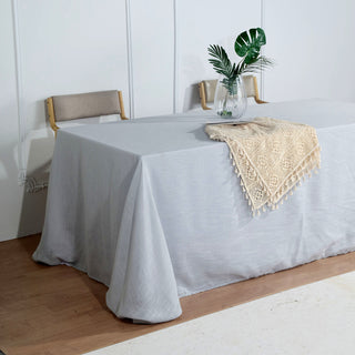 Wrinkle Resistant Silver Table Cloth for All Occasions