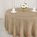 120inch Natural Jute Faux Burlap Round Tablecloth | Boho Chic Table Linen