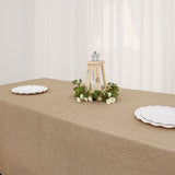 60x126 inches Natural Jute Faux Burlap Rectangular Tablecloth | Boho Chic Table Linen