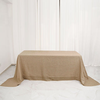 Transform Your Tablescape with the Natural Jute Seamless Tablecloth