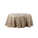 120" Natural Round Burlap Rustic Tablecloth | Jute Linen Table Decor