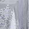 White Floral Lace Tablecloth For Banquet Party Wedding Event  Home Decoration - 60" x 126"