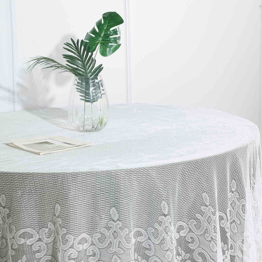 Lace Tablecloths, 108 inch Round Tablecloth, Ivory Tablecloths | TableclothsFactory