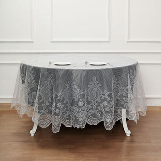 Versatile and Timeless Ivory Lace Tablecloth