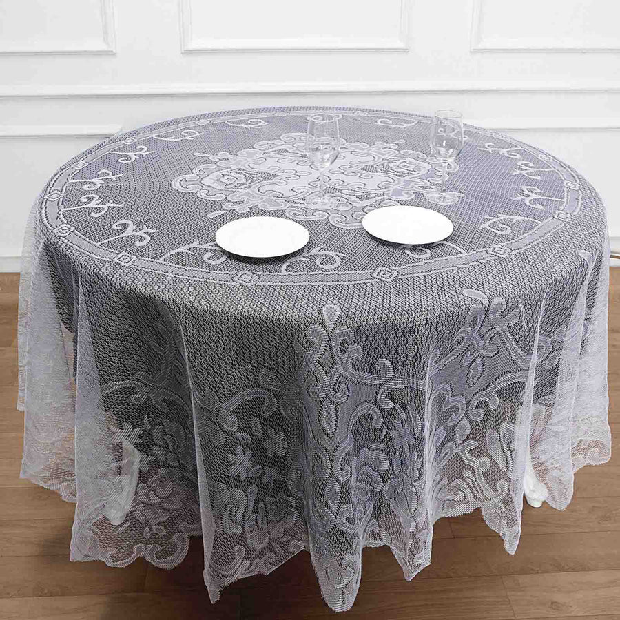 Lace Tablecloths, 90 inch Round Tablecloth, White Round Tablecloths