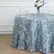 120inch Dusty Blue 3D Leaf Petal Taffeta Fabric Round Tablecloth